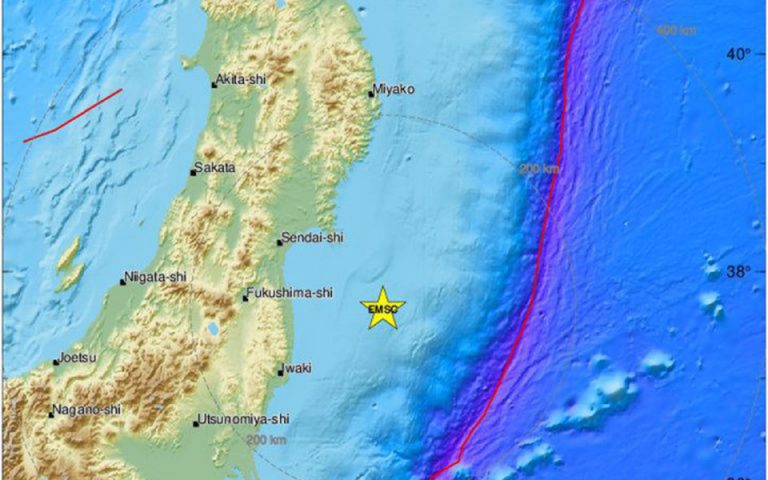 Σεισμός 7,1 Ρίχτερ σε θαλάσσια περιοχή της Ιαπωνίας