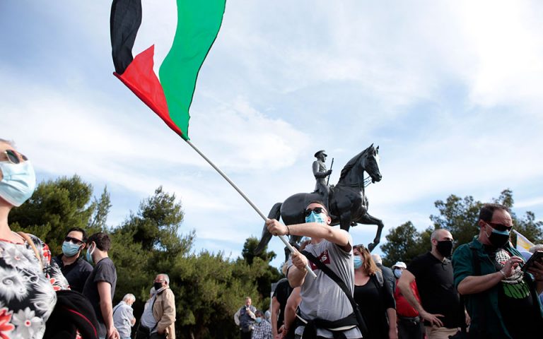 Πορεία κατά των ισραηλινών επιθέσεων στην Γάζα