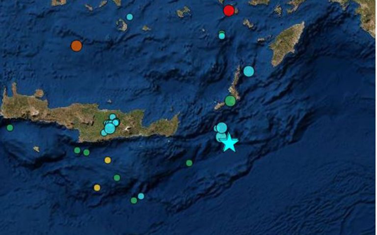 Σεισμός τώρα: Δόνηση 5,4  Ρίχτερ νοτιοδυτικά της Κρήτης