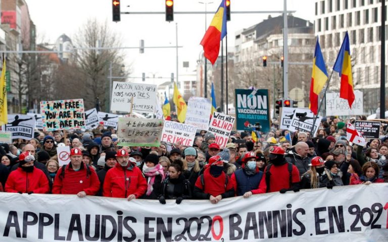 Κορωνοϊός: Νέα διαδήλωση κατά των υγειονομικών μέτρων στις Βρυξέλλες