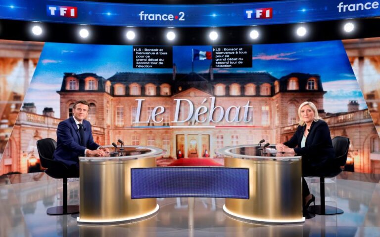 Γαλλικές εκλογές: Μακρόν και Λεπέν συγκρούστηκαν για συνταξιοδοτικό, πανδημία, μετανάστευση